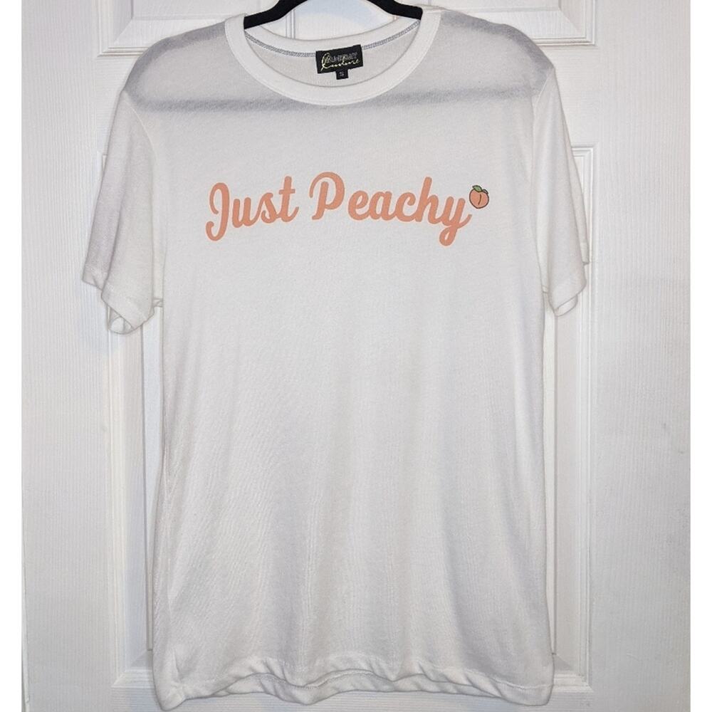 GameDay Couture Just Peachy Georgia White Tee Shirt S